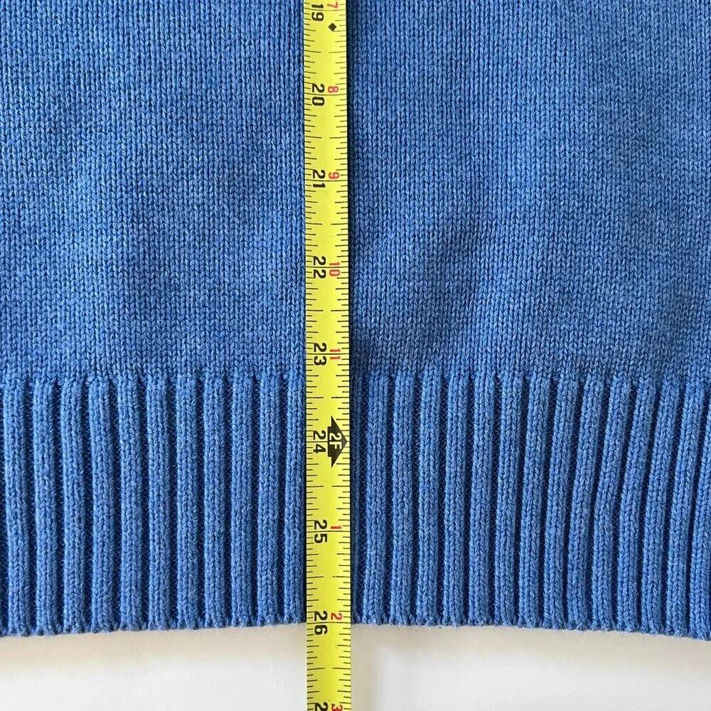 J.Crew Heritage 100% Cotton Crewneck Sweater Heavyweight Ribbed Pullover Blue M